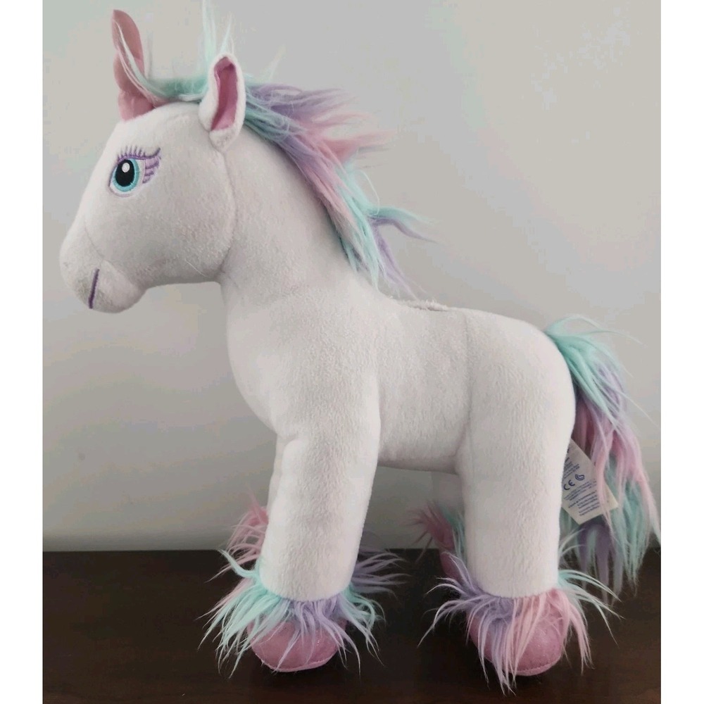 Build A Bear Stuffed Rainbow Unicorn Plush BAB
